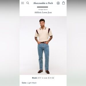 NWT Abercrombie & Fitch Blue Relaxed Jeans